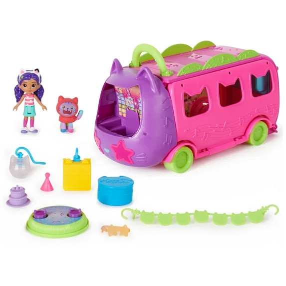 Gabby’s Dollhouse, Celebration Party Bus Transforming Vehicle Playset with Gabby & DJ Catnip To... | Walmart (US)