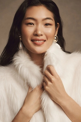 Unreal Fur Desire Cropped Half-Sleeve Faux Fur Jacket | Anthropologie (US)