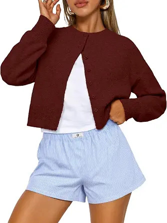 Trendy Queen Cropped Cardigan Sweaters for Women Fall Fashion Clothes 2026 | Lightweight Knit But... | Amazon (US)