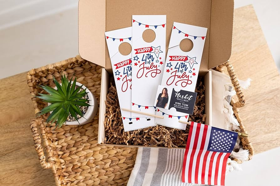 FLAGS NOT INCLUDED | "Happy Fourth of July" | Colorful Real Estate Flag Holder Door Hanger | 2-DH... | Amazon (US)