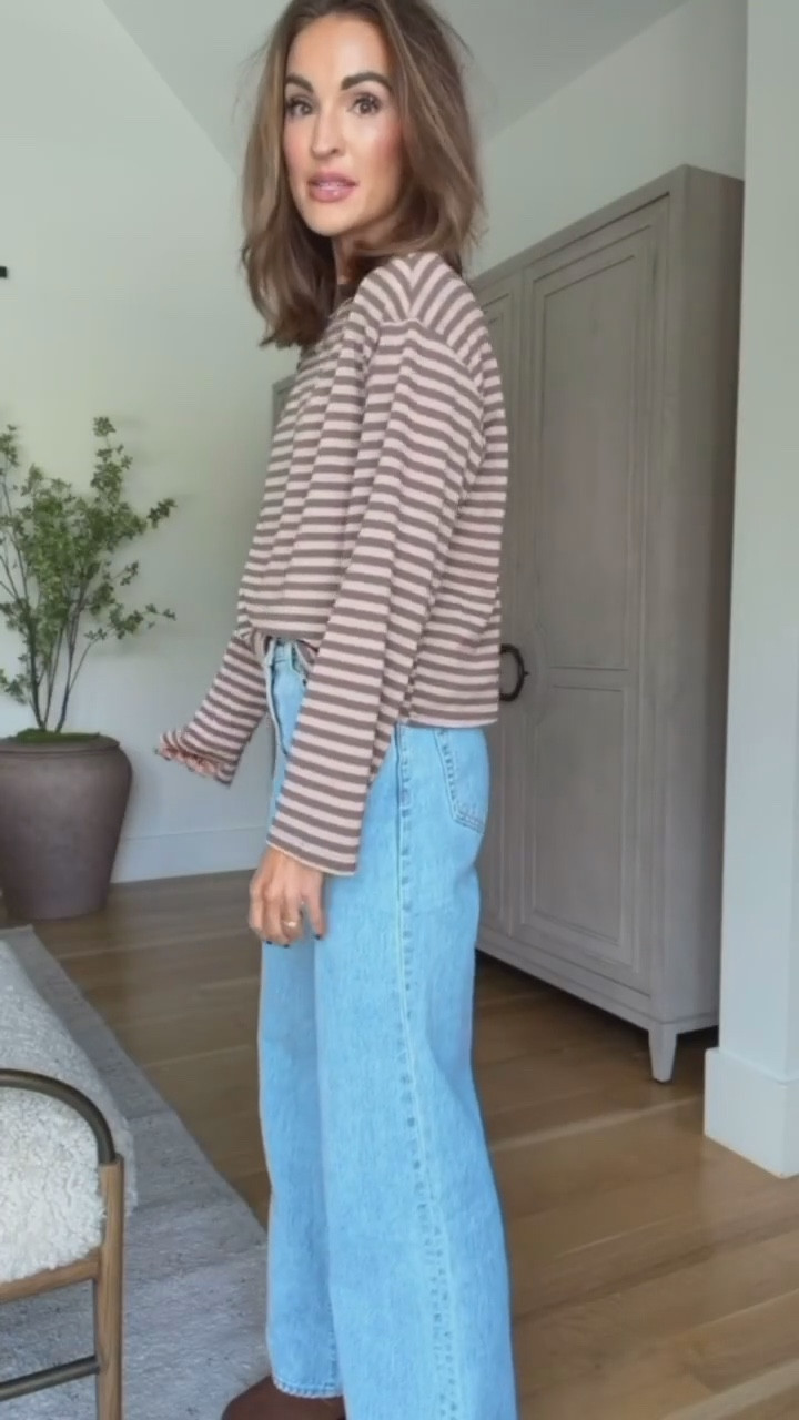 want this $10 amazon top in every color! 😍 such a cute striped tee you can wear year round! 🙌🏼 runs tts 

#LTKSaleAlert #LTKootd