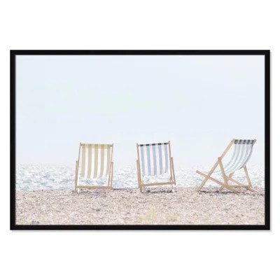 Beach Chairs Framed On Paper by Leah Straatsma Print | Wayfair North America