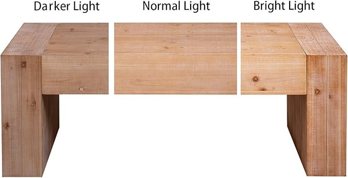 FGXJY Natural Wood Coffee Tables for Living Room, Rectangle Cocktail Table Wooden Room Table, Rus... | Amazon (US)