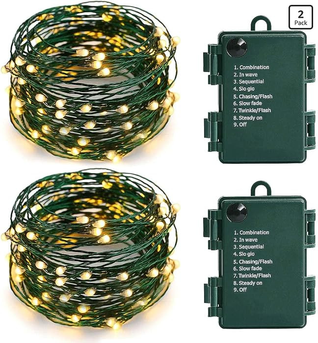MASHANG Christmas Lights Battery String Lights 33FT 100 Micro LEDs Starry Lights Fairy Lights Fir... | Amazon (US)