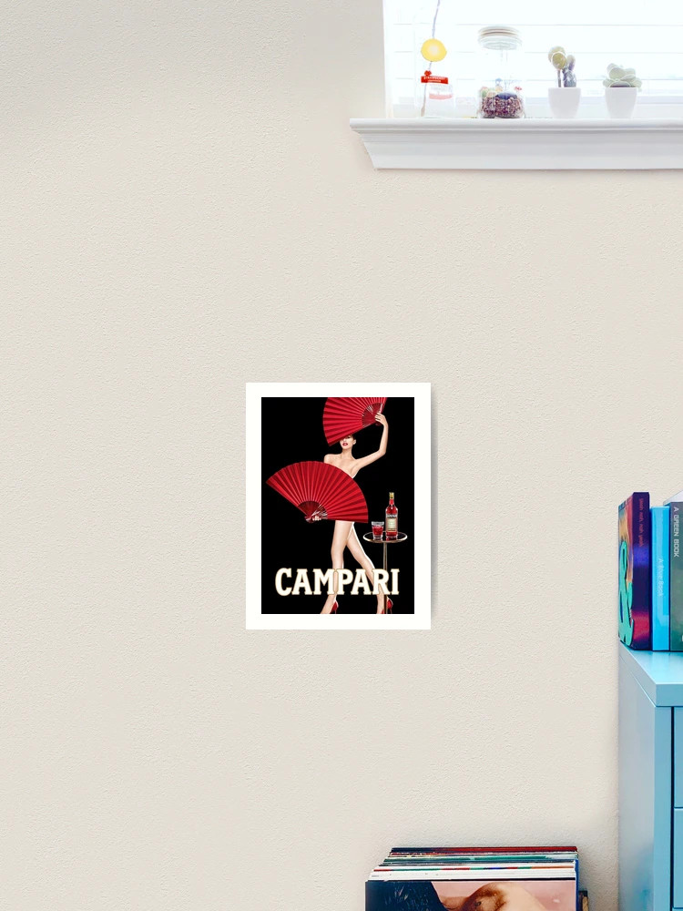 Classic Campari Girl with Red Fans Alcoholic Aperitif Vintage Advertising Poster Art Print | Redbubble (US)