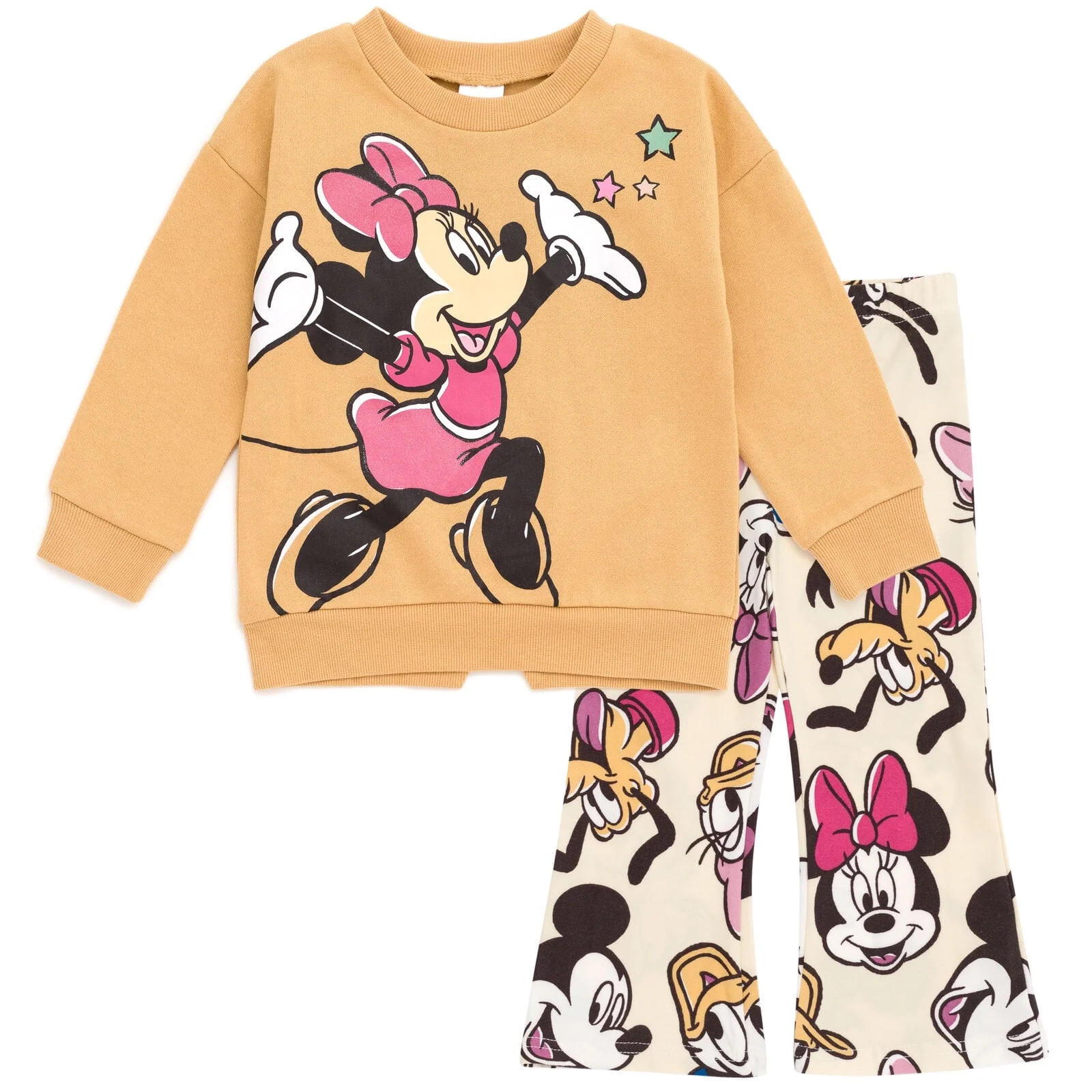 Disney Mickey Mouse Goofy Donald Duck Toddler Girls FleeceSweatshirt and Flare Leggings Outfit Se... | Walmart (US)