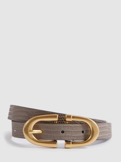 Horseshoe Buckle Leather Belt | Reiss US