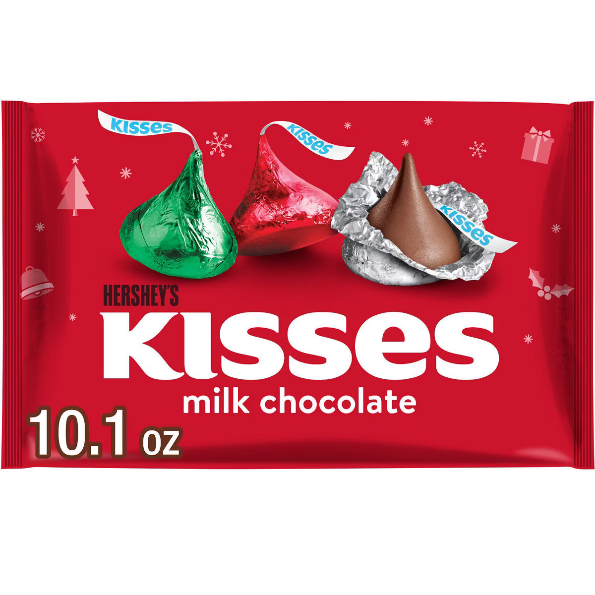 HERSHEY'S Kisses Milk Chocolate Christmas Candy Bag - 10.1oz | Target