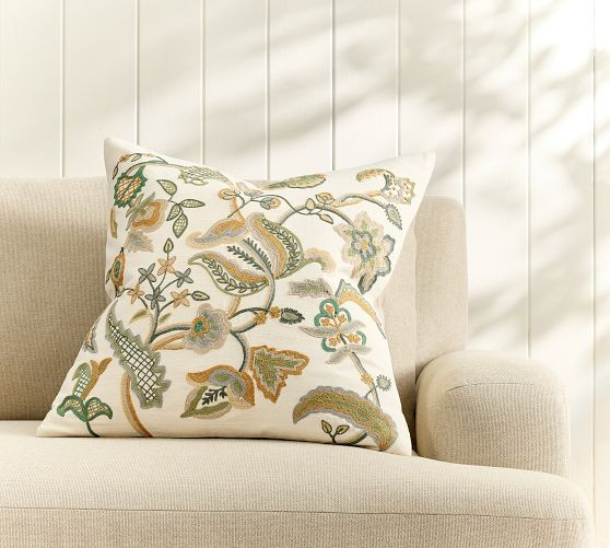 Wyatt Embroidered Pillow Cover | Pottery Barn (US)