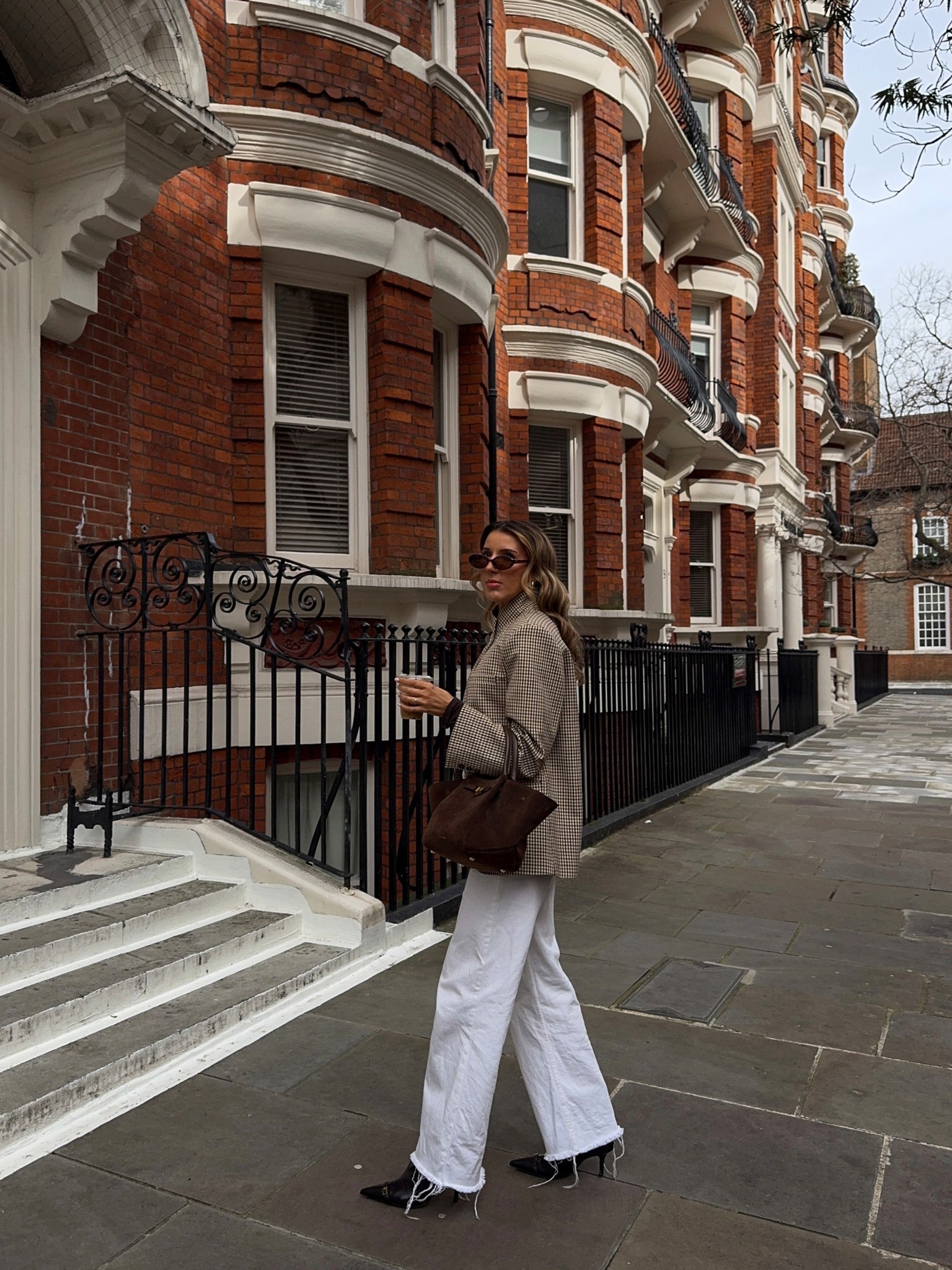 This funnel neck check print blazer really does make every outfit look so chic. I love it styled here with wide leg white jeans which are so perfect for spring. 

#LTKuk #LTKjeans #LTKspring