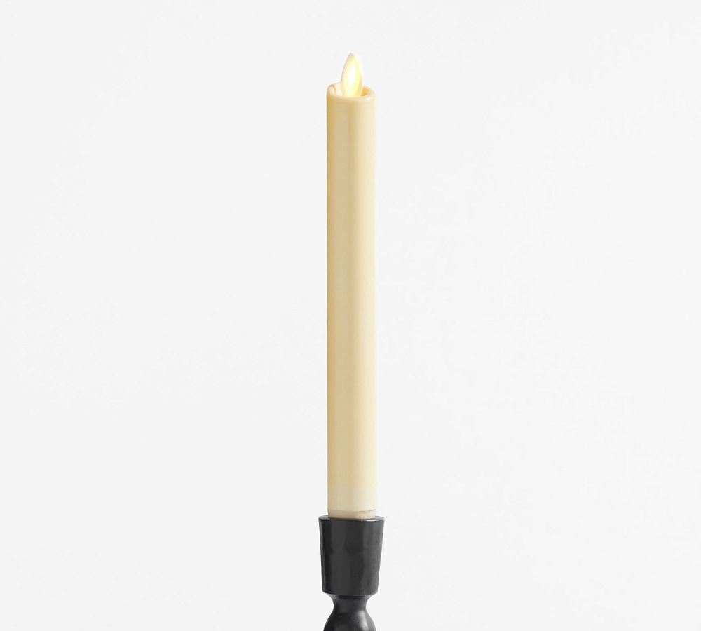 Premium Flickering Flameless Wax Taper Candle | Pottery Barn (US)