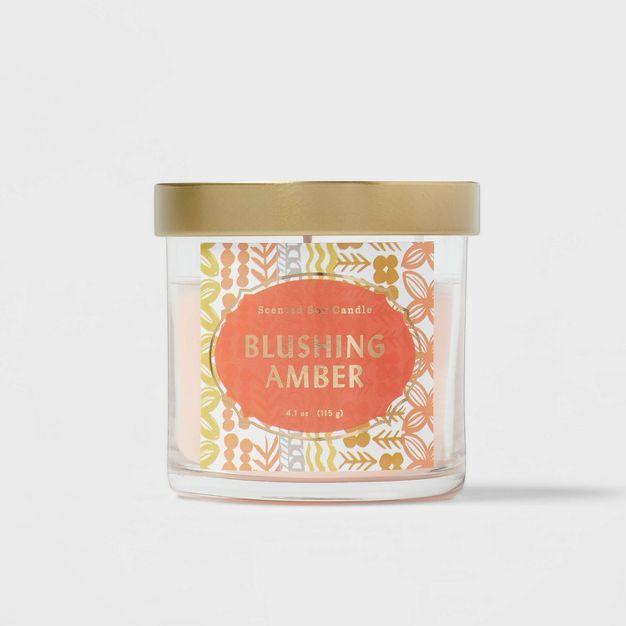 Lidded Glass Jar Candle Blushing Amber - Opalhouse™ | Target