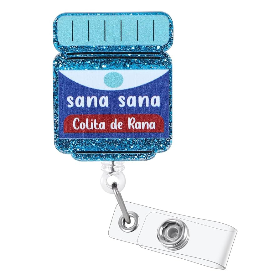 Funny Nurse Badge Reel, Sana Sana Colita De Rana Fun Badge Holder with Retractable Clip, Pediatri... | Amazon (US)