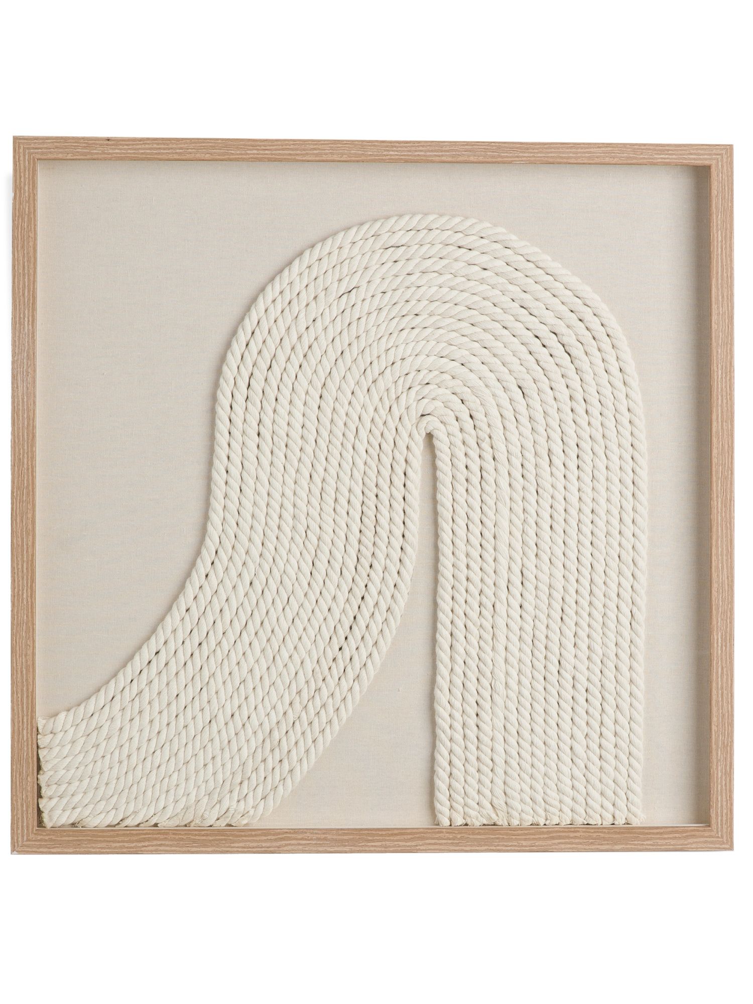 22x22 White Rope With Light Brown Frame Wall Art | TJ Maxx