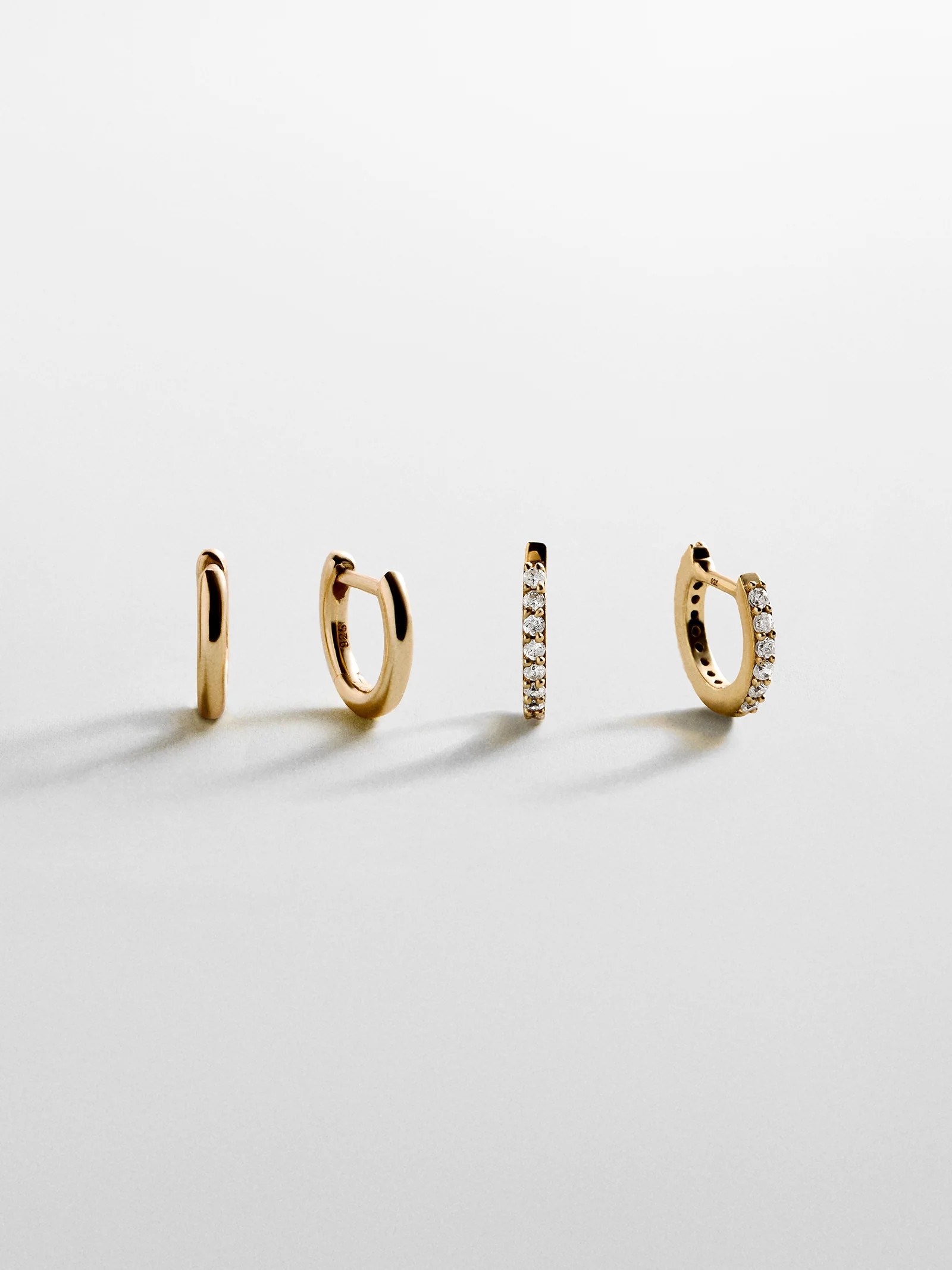 Nicole 18K Gold Earring Set - Gold/Pavé | BaubleBar