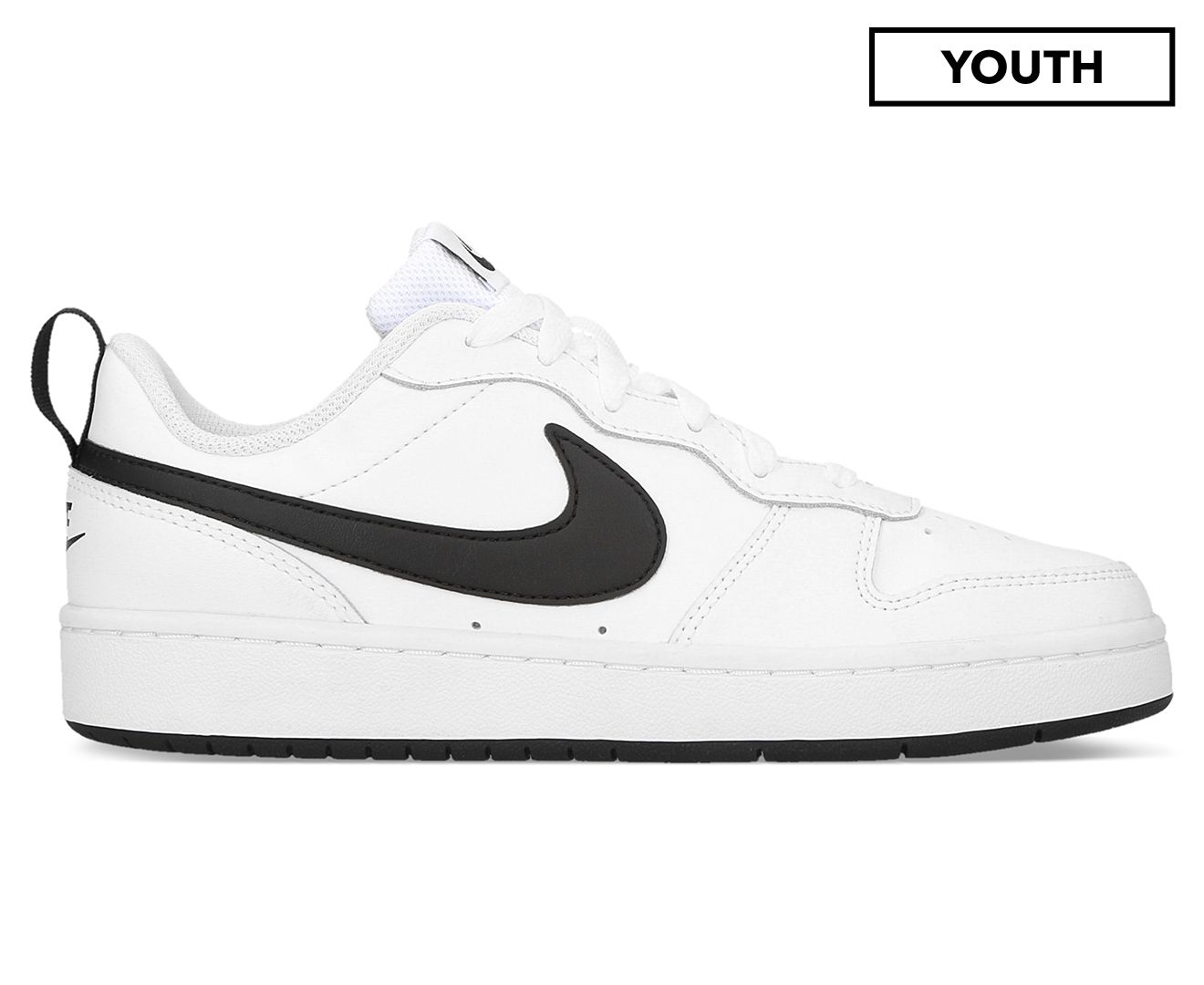 Nike Youth Boys' Court Borough Low 2 Sneakers - White/Black | Catch.com.au