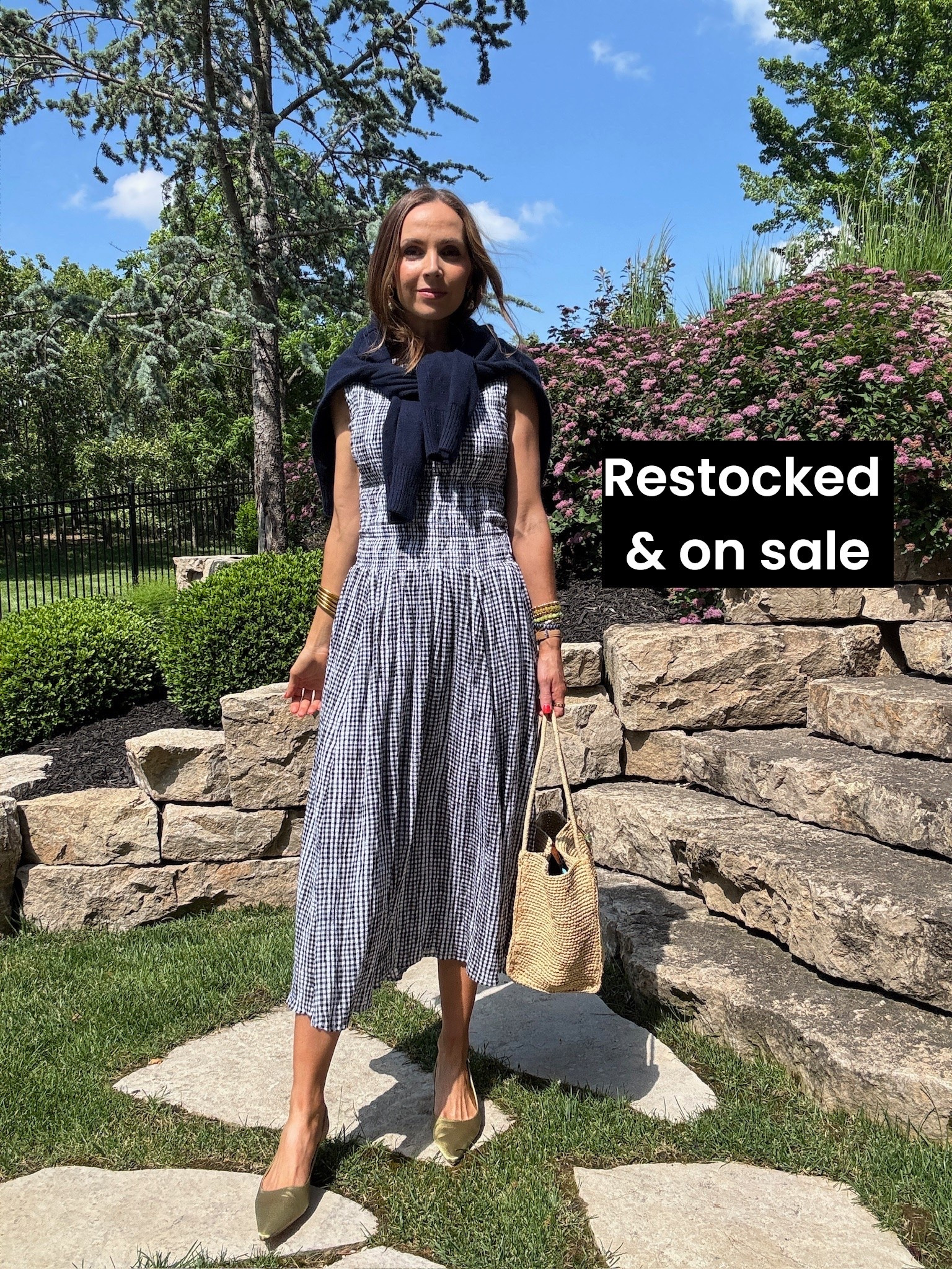 @jcrew gingham dress has been restocked and is still on sale!

#LTKootd