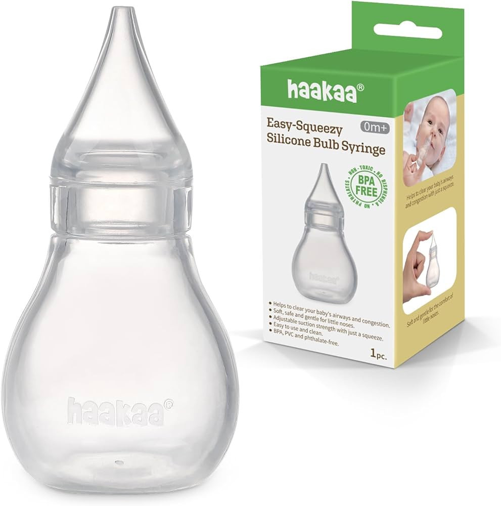 haakaa Silicone Baby Nasal Aspirator | Baby Nose Cleaner | Easy-Squeeze Nose Bulb Syringe, 0m+ Ne... | Amazon (US)