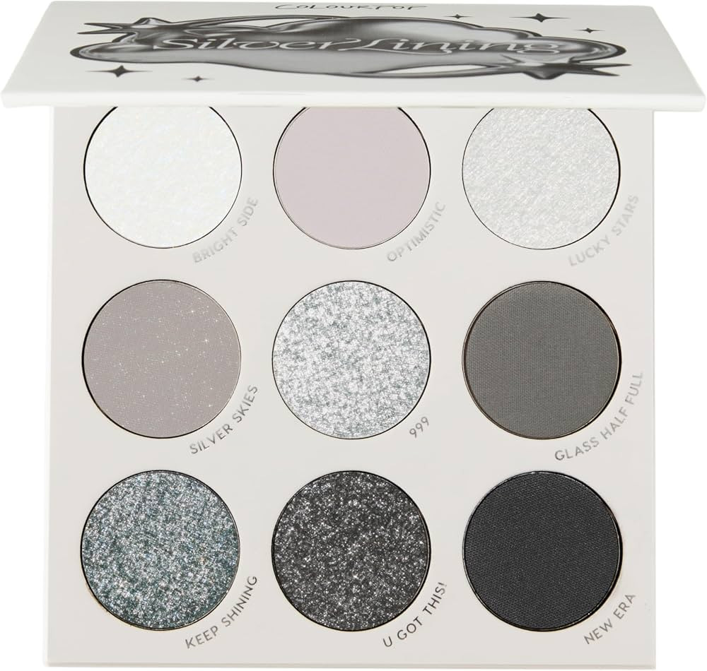 ColourPop Silver Lining Eyeshadow Palette - Cool Toned Silver, Grey, White & Black Eyeshadow Pale... | Amazon (US)
