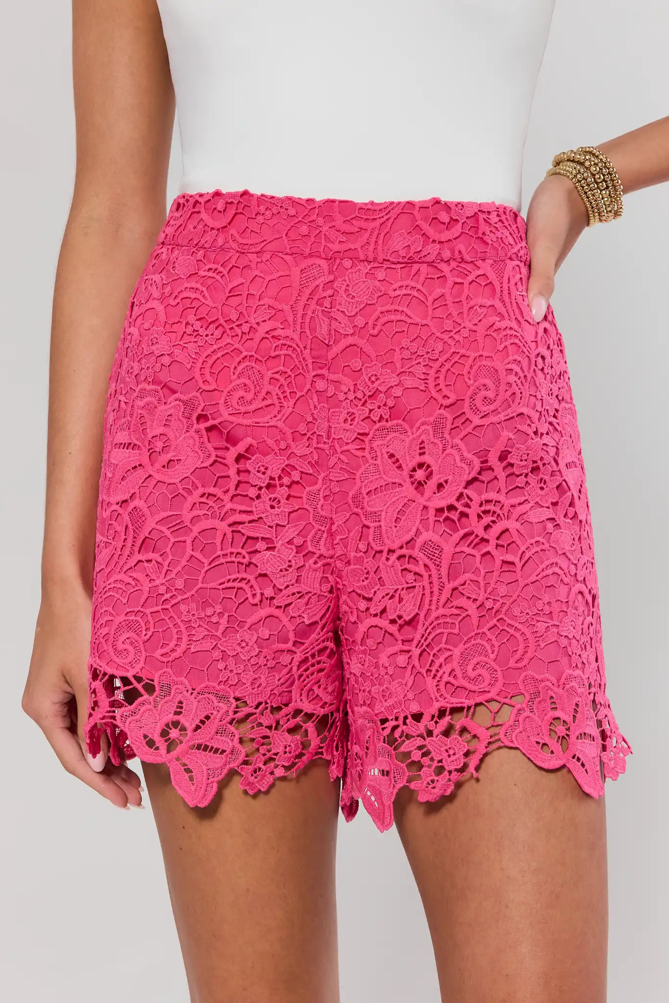 Pink Floral Overlay Shorts | Avara