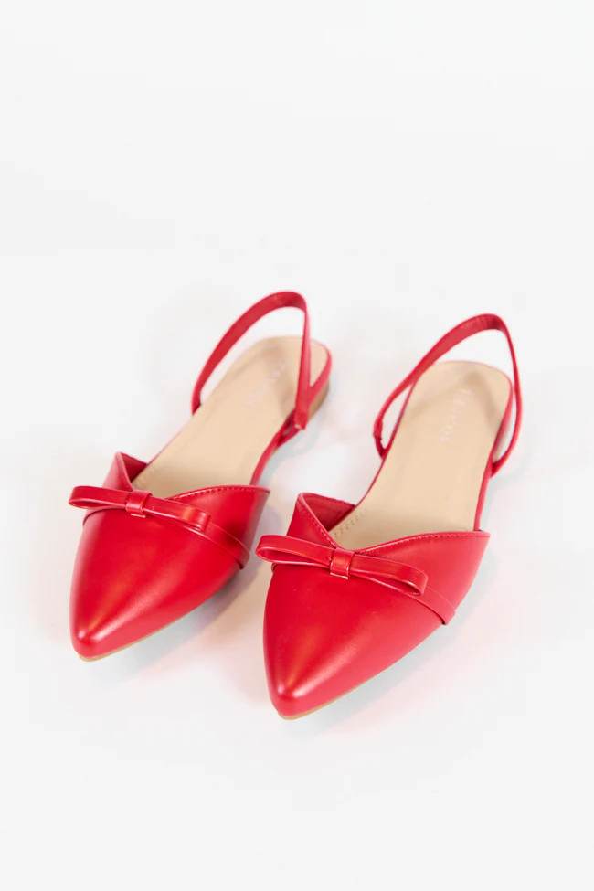 Meg Red Pointed Toe Flat FINAL SALE | Pink Lily
