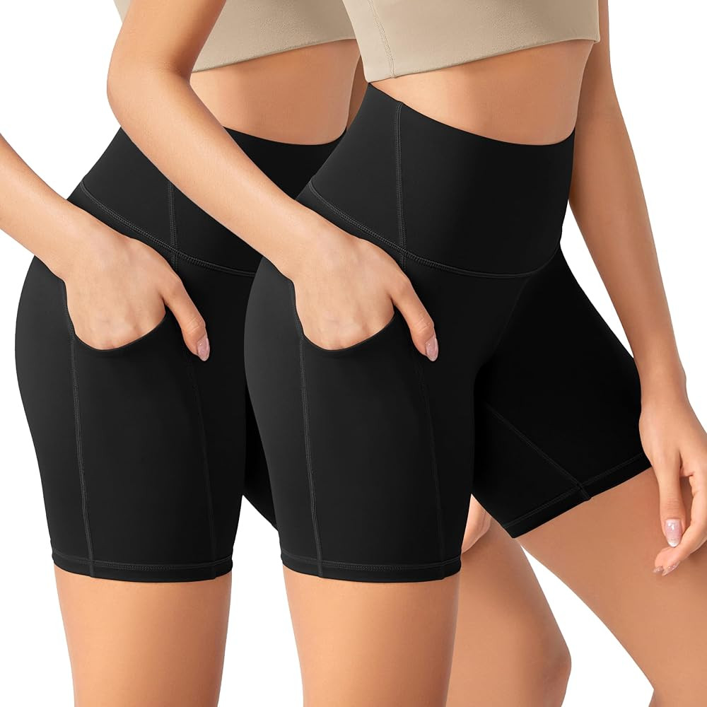 ODODOS ODLEX 2-Pack High Waist Workout Shorts with Pockets for Women 6"/8" Inseam Tummy Control G... | Amazon (US)
