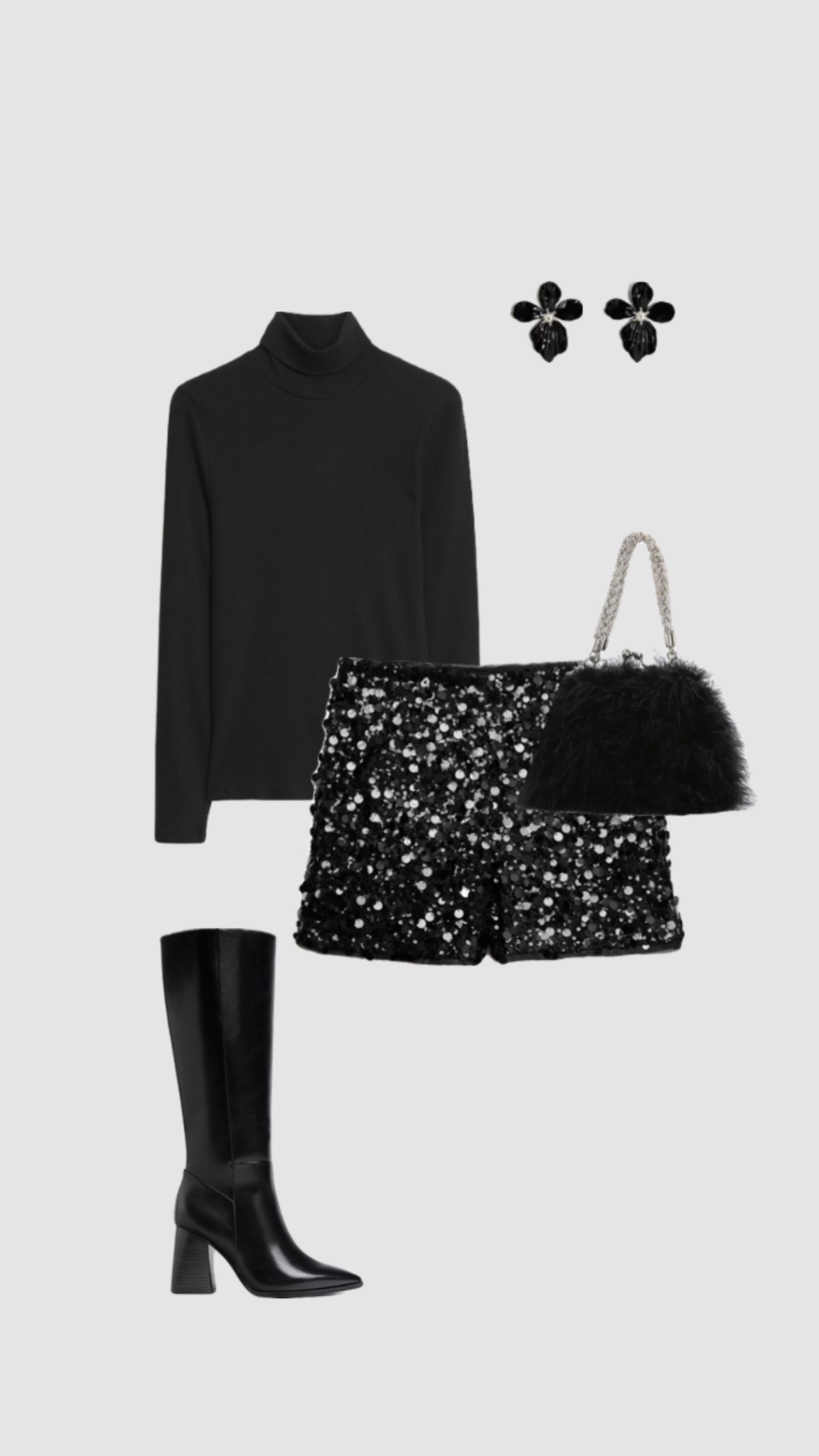 Christmas Party Outfit 🖤

Get 15% off Charles & Keith with code - COMAMBW15-ISMQW9CEVA   

• black sequin high waisted shorts black ribbed turtleneck high neck jumper top black heeled knee high boots going out outfit night out outfit party outfits New Year’s Eve gifts for her gift guide date night pub uk autumn winter •

#LTKwinter #LTKpartywear #LTKautumn
