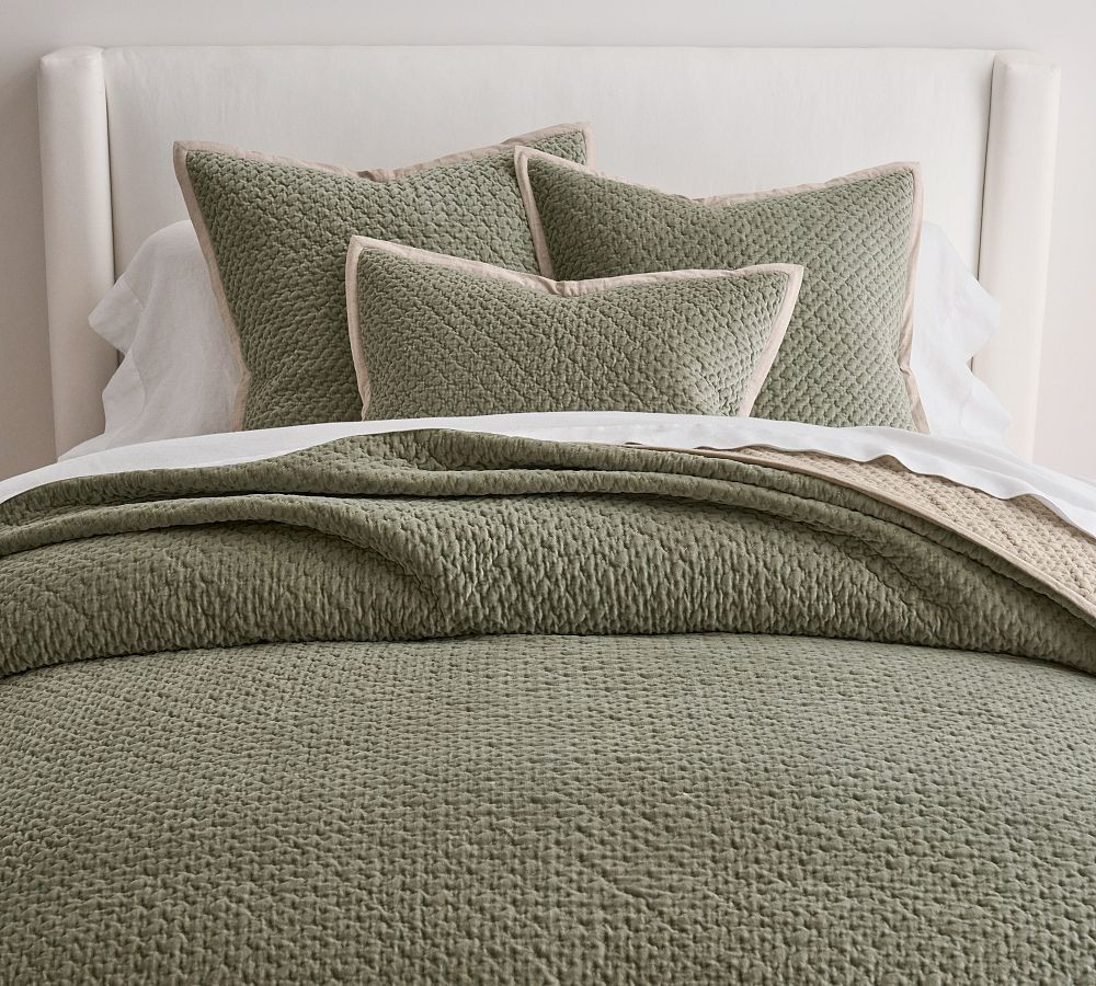 Cross Stitch Velvet Quilt & Shams | Pottery Barn (US)