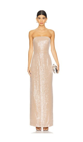 Ember Dress in Latte | Sequin Gown | Sequin Maxi Dress | Seauin Strapless Dress | Ball Gown | Revolve Clothing (Global)