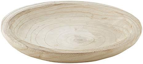 Creative Brands Hand Carved Paulownia Wood Serving Bowl, Medium, Natural | Amazon (US)