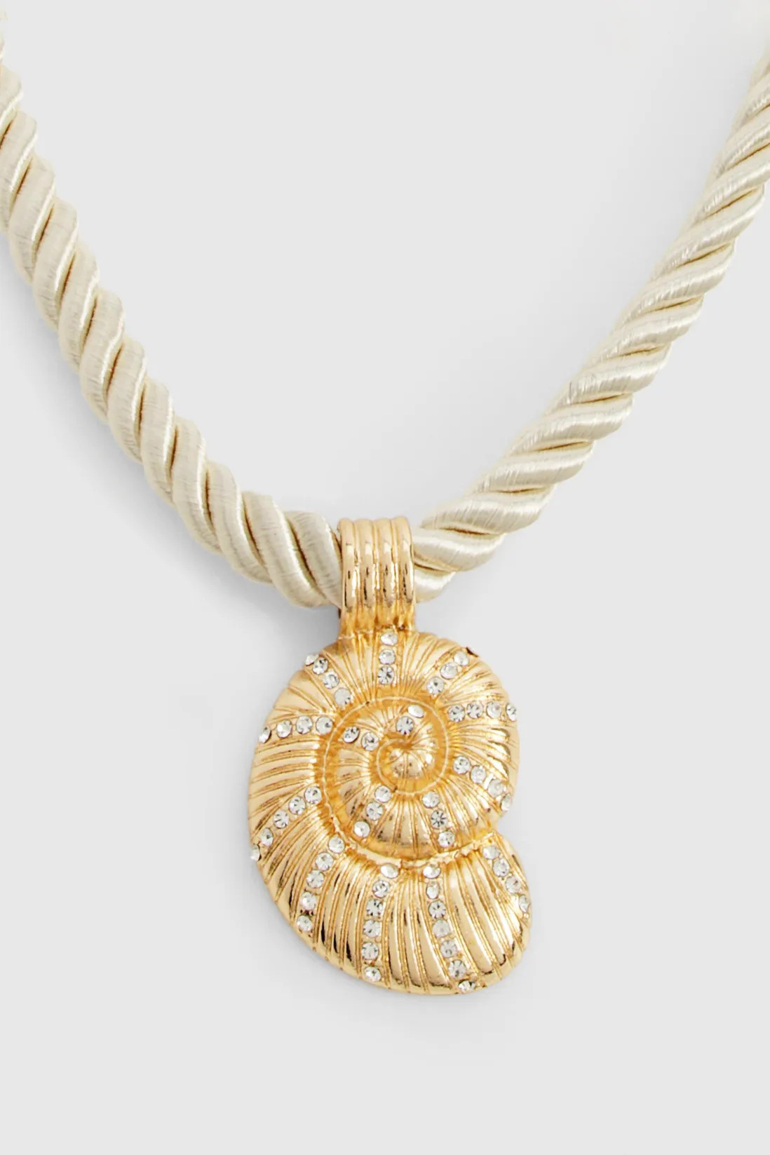 Jewellery | Embellished Shell Pendant Rope Necklace | boohoo | Boohoo.com (UK & IE)