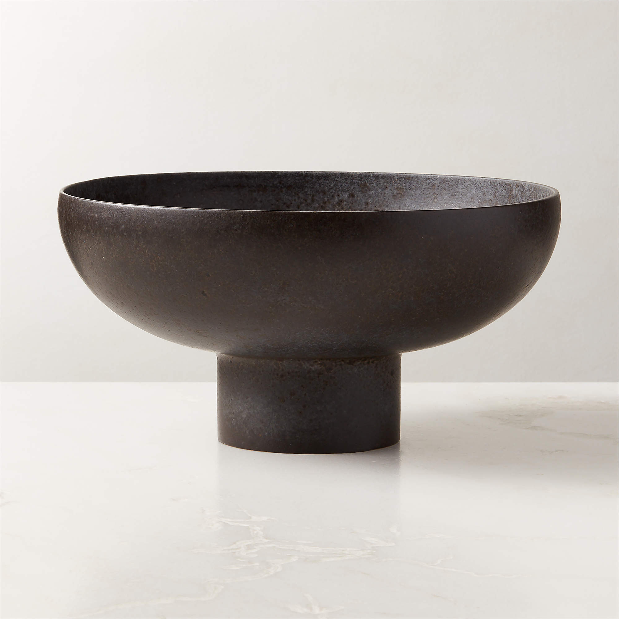 Black Ceramic Pedestal Bowl + Reviews | CB2 | CB2