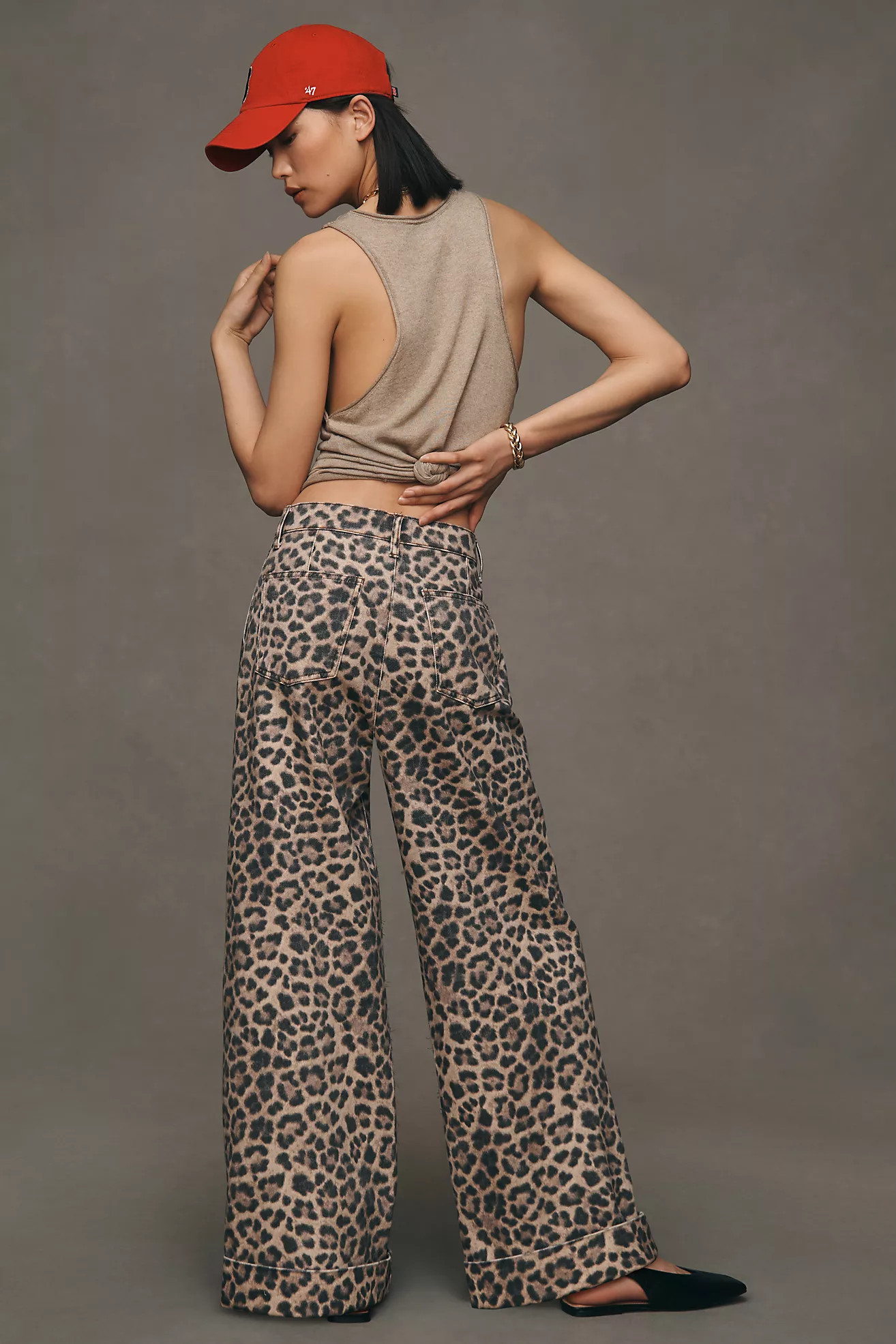 The Leon Double Hem High-Rise Wide-Leg Cuffed Jeans by Pilcro | Anthropologie (US)