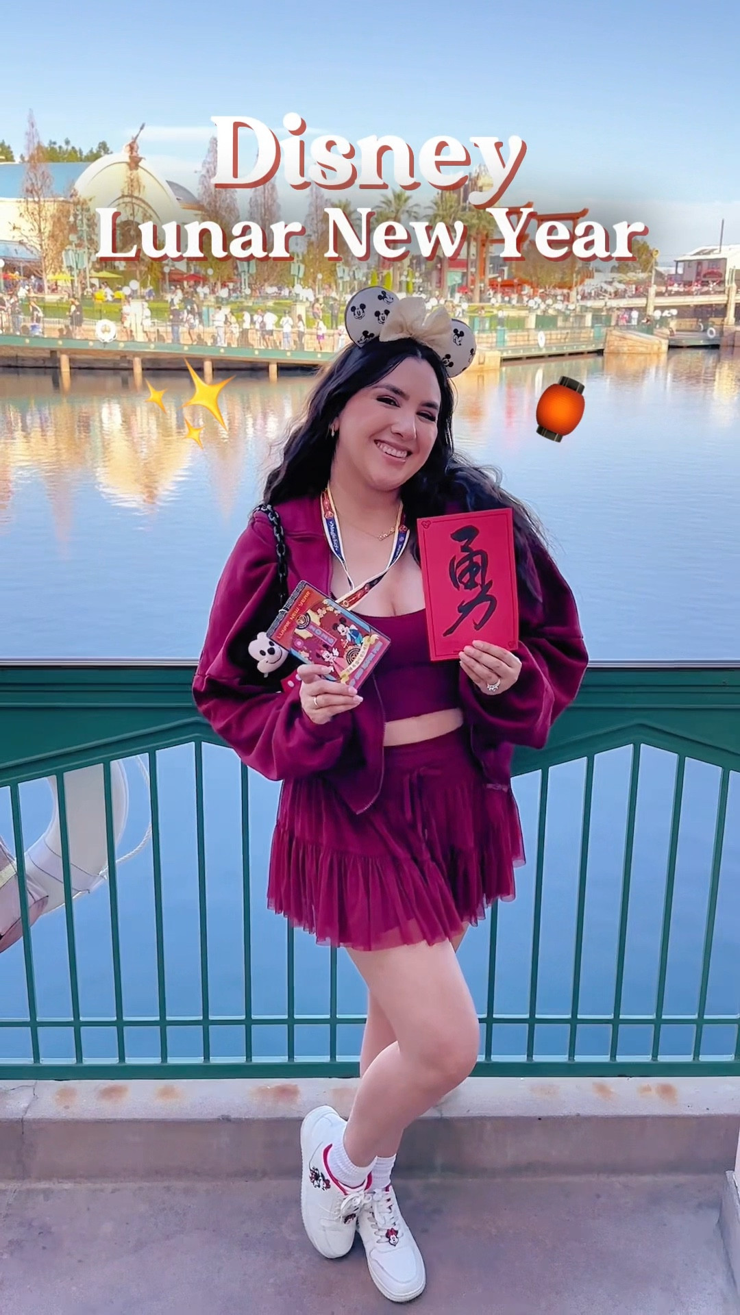 ❤️🏮✨ Disney Lunar New Year 2026 | Year of the fire horse 🔥

Had a great time celebrating in Disney California Adventure. ☺️ I went in something bold, colorful and comfortable with this jacket, sports bra top and skirt from one of my absolute favorite women owned business brands 😍

I linked everything I wore here & I’m sure you’ll enjoy it as much as I do! Plus a few extra Disney style pieces and accesories for you to check out 🤗

Red lunar new year outfit, Disney style ootd, red skort, red zip up hoodie, red sports bra, Minnie Mouse, Disney jewelry, Disney bag, Disney clothing 

#LTKstorytime #LTKValentine #LTKvlog