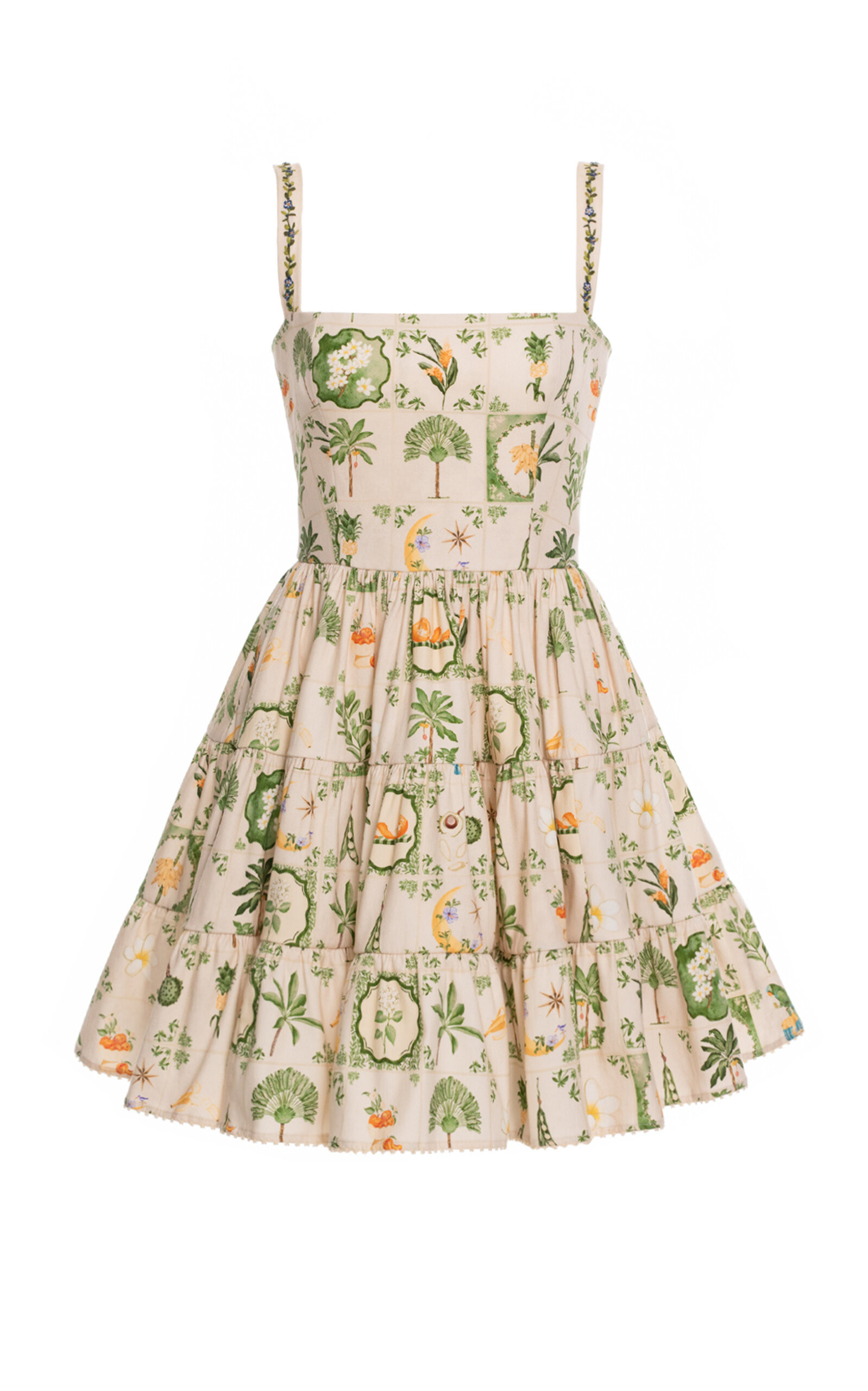 Agua by Agua Bendita - Lima Embroidered Stretch-Cotton Mini Dress - Multi - M - Moda Operandi | Moda Operandi (Global)