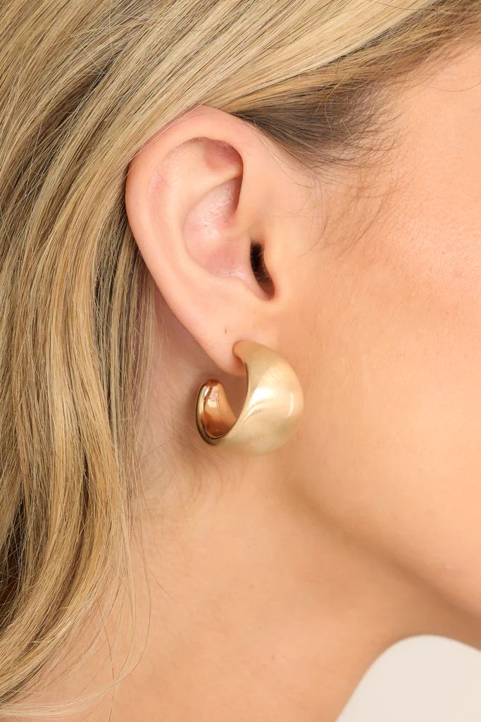 After All This Time Matte Gold Earrings | Red Dress