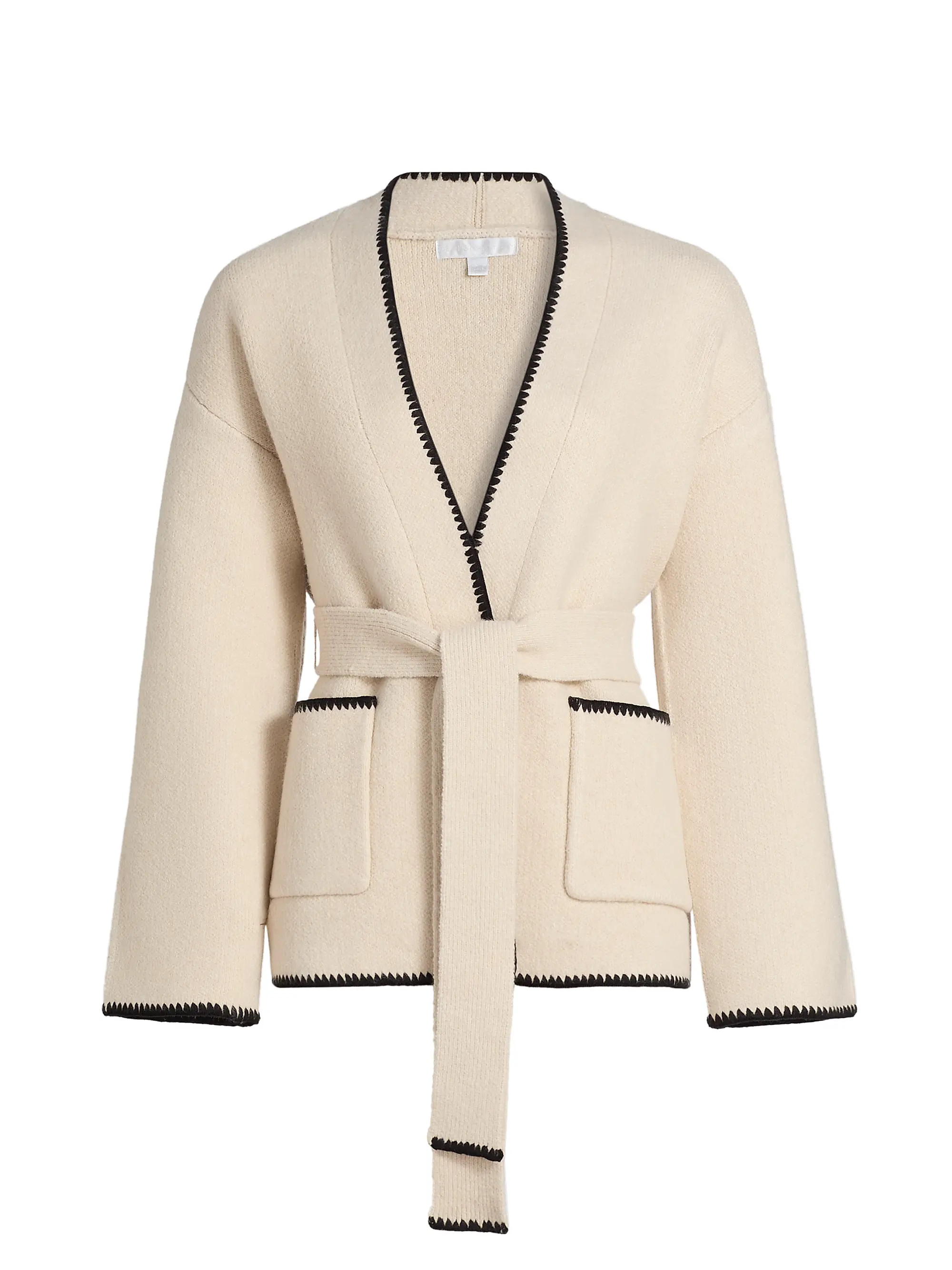 Tie Front Long-Sleeve Cardigan | Saks Fifth Avenue