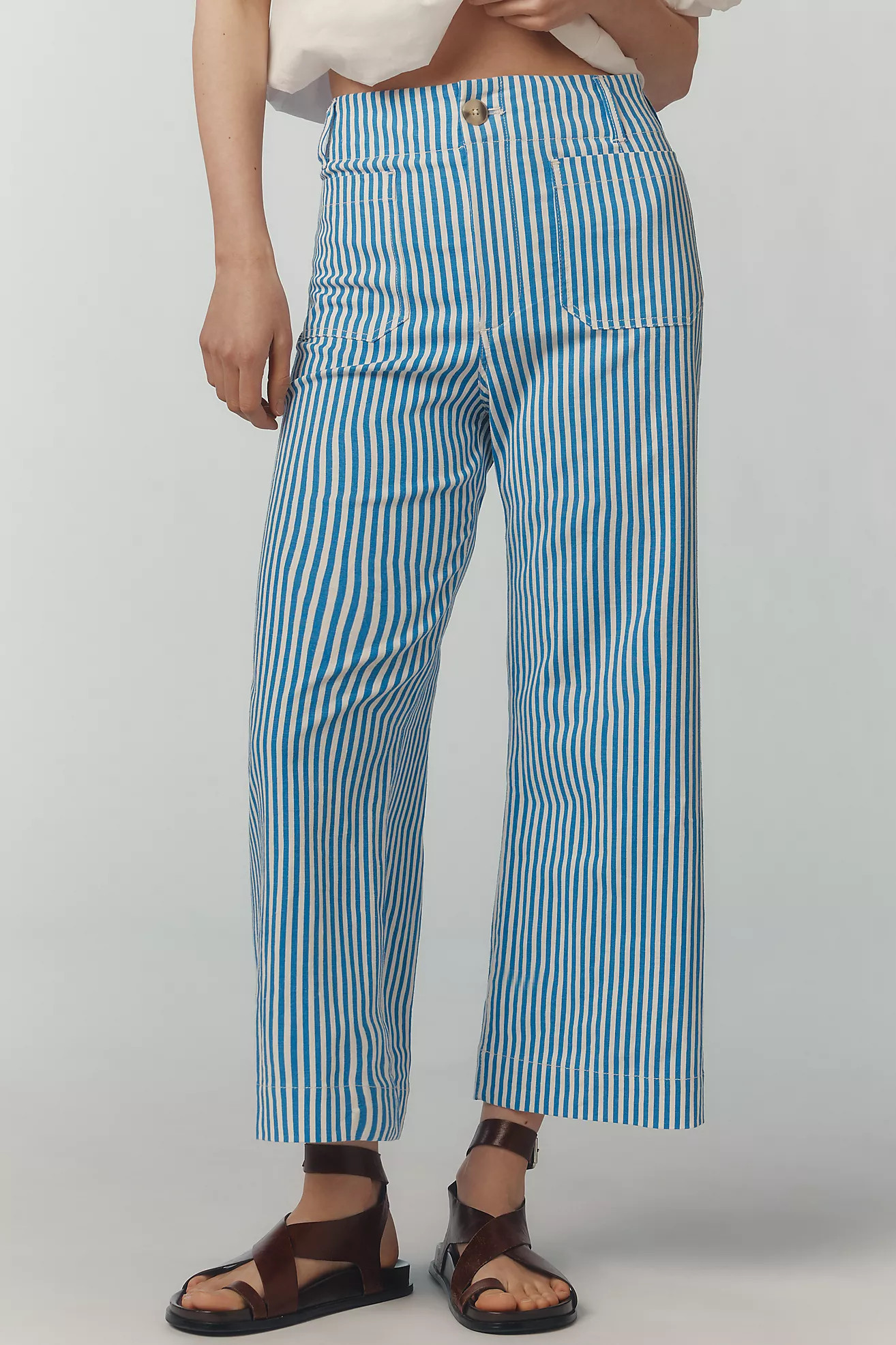 The Colette Cropped Wide-Leg Pants by Maeve: Printed Linen Edition | Anthropologie (US)