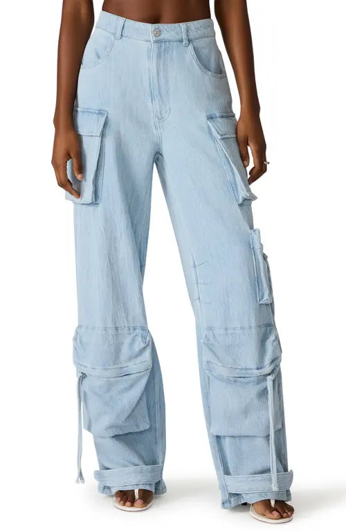 Steve Madden Cargo Jeans in Faded Blue at Nordstrom, Size X-Large | Nordstrom