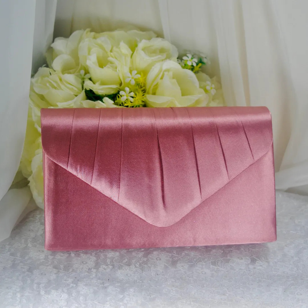 Dusky Pink Satin Clutch Bag: Handmade Bridal Evening Purse | Etsy (US)