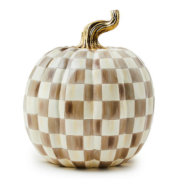 MacKenzie-Childs Mocha Check Large Pumpkin | MacKenzie-Childs