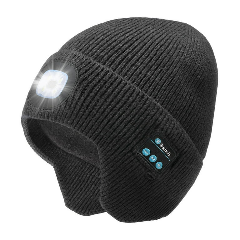 CENSGO Fleece Lined Bluetooth Beanies for Men, Stocking Gift for Him Dad Mens Headlamp with Wirel... | Walmart (US)