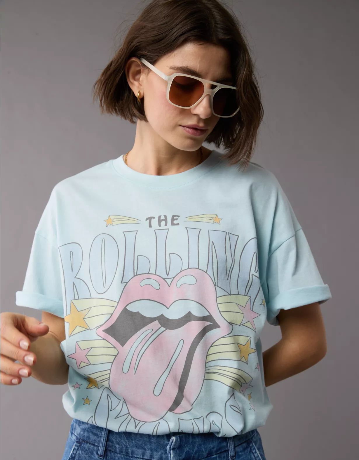 AE Oversized Rolling Stones Graphic Tee | American Eagle Outfitters (US & CA)