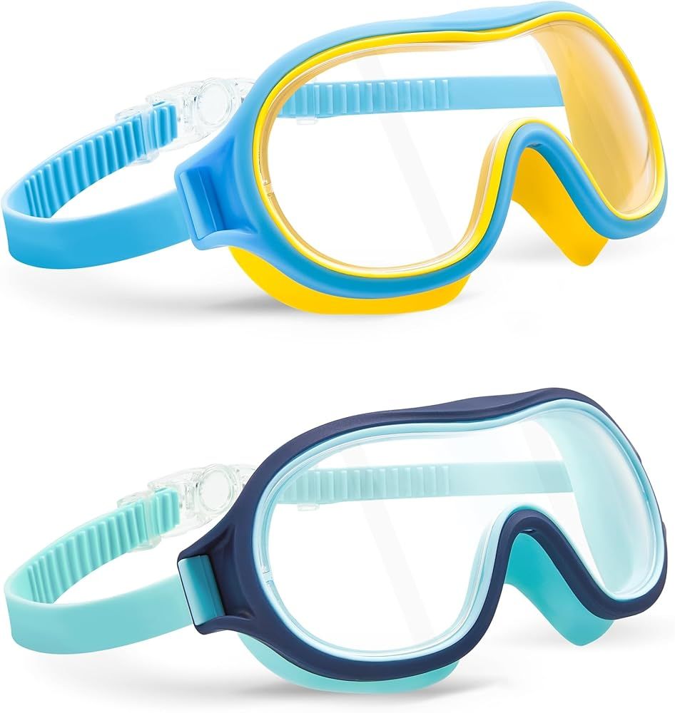 Aegend 2 Pack Swim goggles for Kids 3-15, Anti-Fog Anti-UV Wide Vision Waterproof, No leak Swimmi... | Amazon (US)