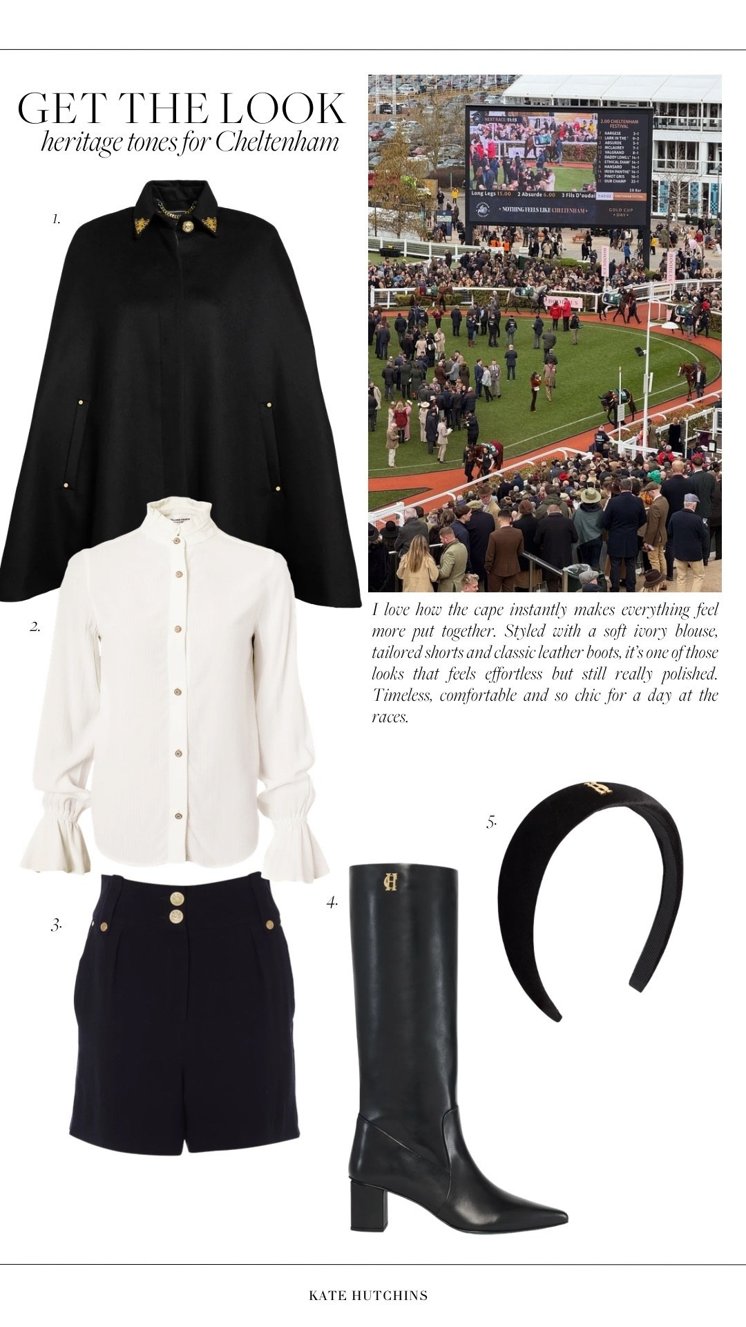 I love how the cape instantly makes everything feel more put together. Styled with a soft ivory blouse, tailored shorts and classic leather boots, it’s one of those looks that feels effortless but still really polished. Timeless, comfortable and so chic for a day at the races.

#LTKootd