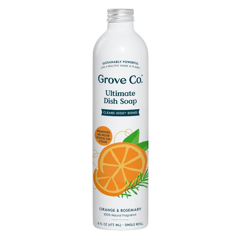 Grove Co. Liquid Dish Soap Refill - Aluminum Bottle - Orange & Rosemary - 16 fl oz | Target