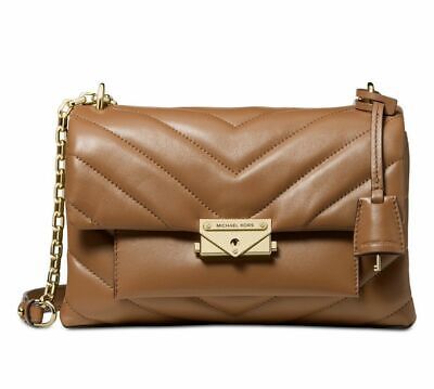 MICHAEL KORS Cece Brown Shoulder Bag Chain Pearl Handbag | eBay US