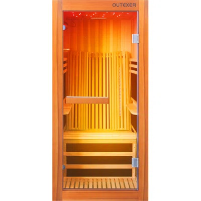 Infrared Sauna 1495w Wooden Saunas Spa Room Douglas Wood Single Person Indoor Saunas With Special Shaped Comfortable Backrest | Wayfair North America