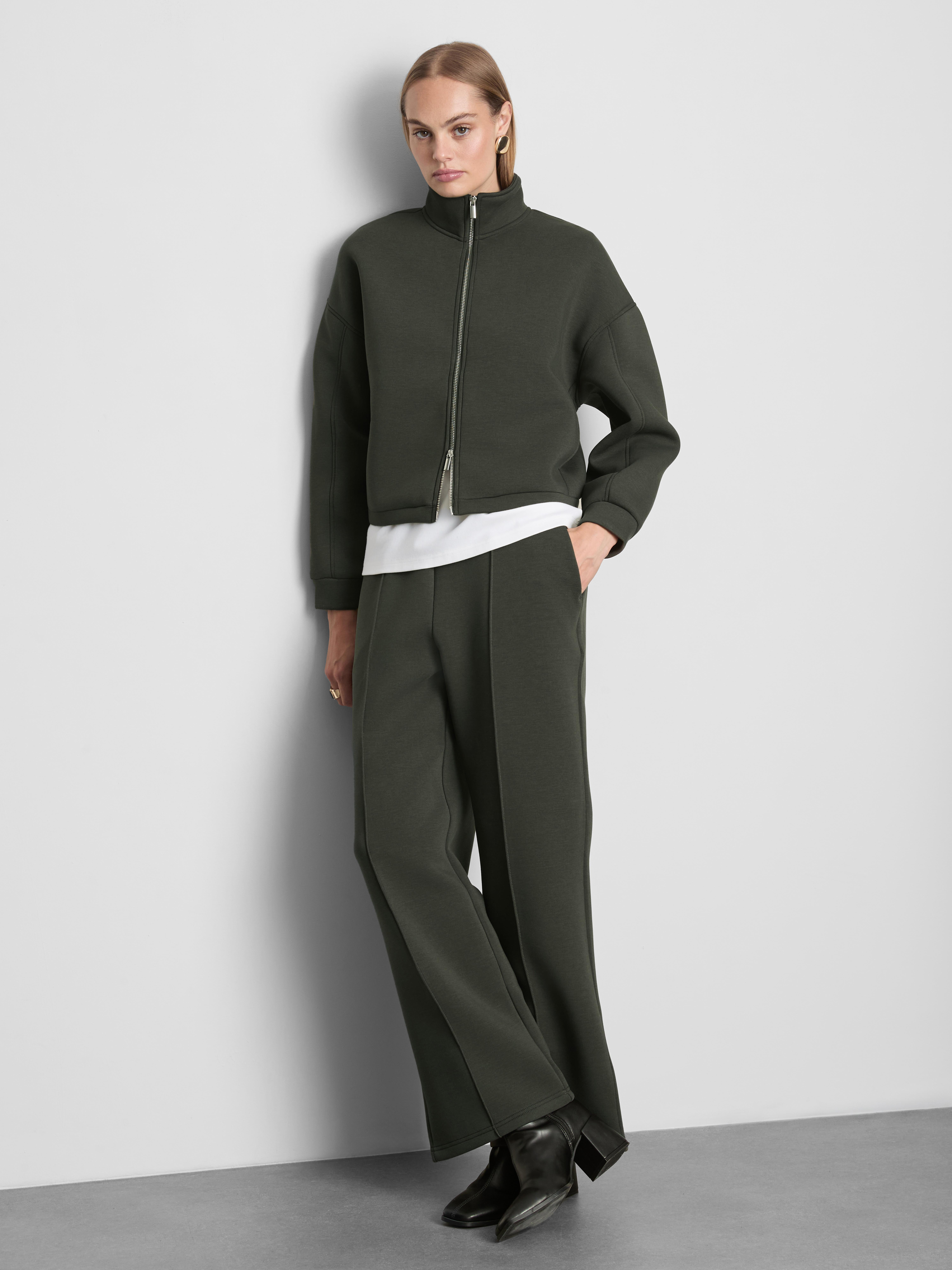 The Edit Cotton Blend Scuba Funnel Neck Bomber Jacket | Primark UK