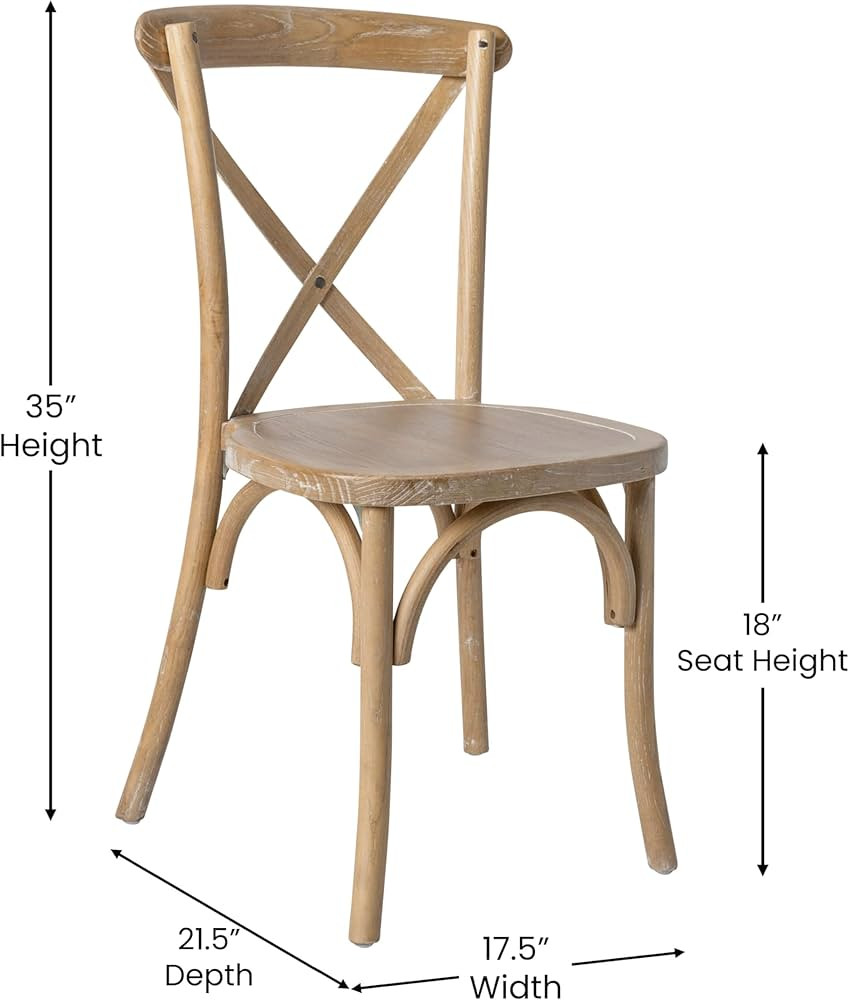 Merrick Lane Bardstown X-Back Bistro Style Wooden Dining Chair for Kitchens and Dining Rooms, Hig... | Amazon (US)